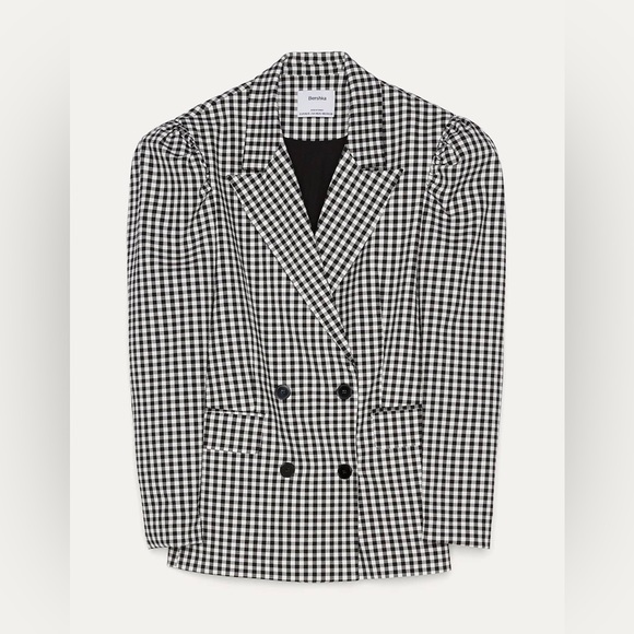 Bershka Voluminous blazer with gingham print - Picture 8 of 8